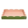 Addison Ross - Dienblad Scalloped - Khaki/Pink - 28x20 cm