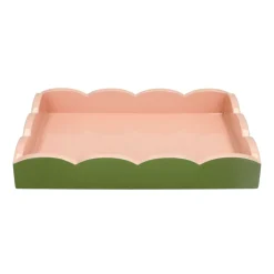 Addison Ross - Dienblad Scalloped - Khaki/Pink - 28x20 cm