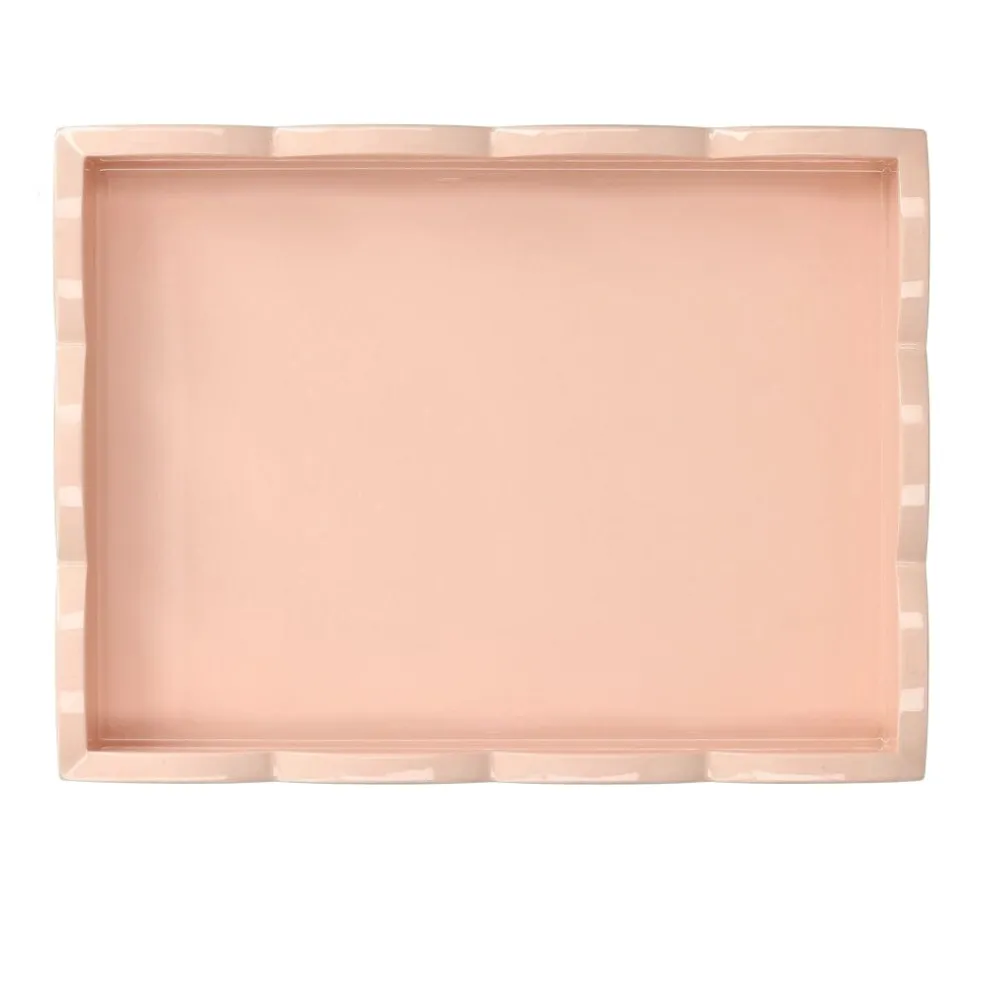 Addison Ross - Dienblad Scalloped - Khaki/Pink - 28x20 cm