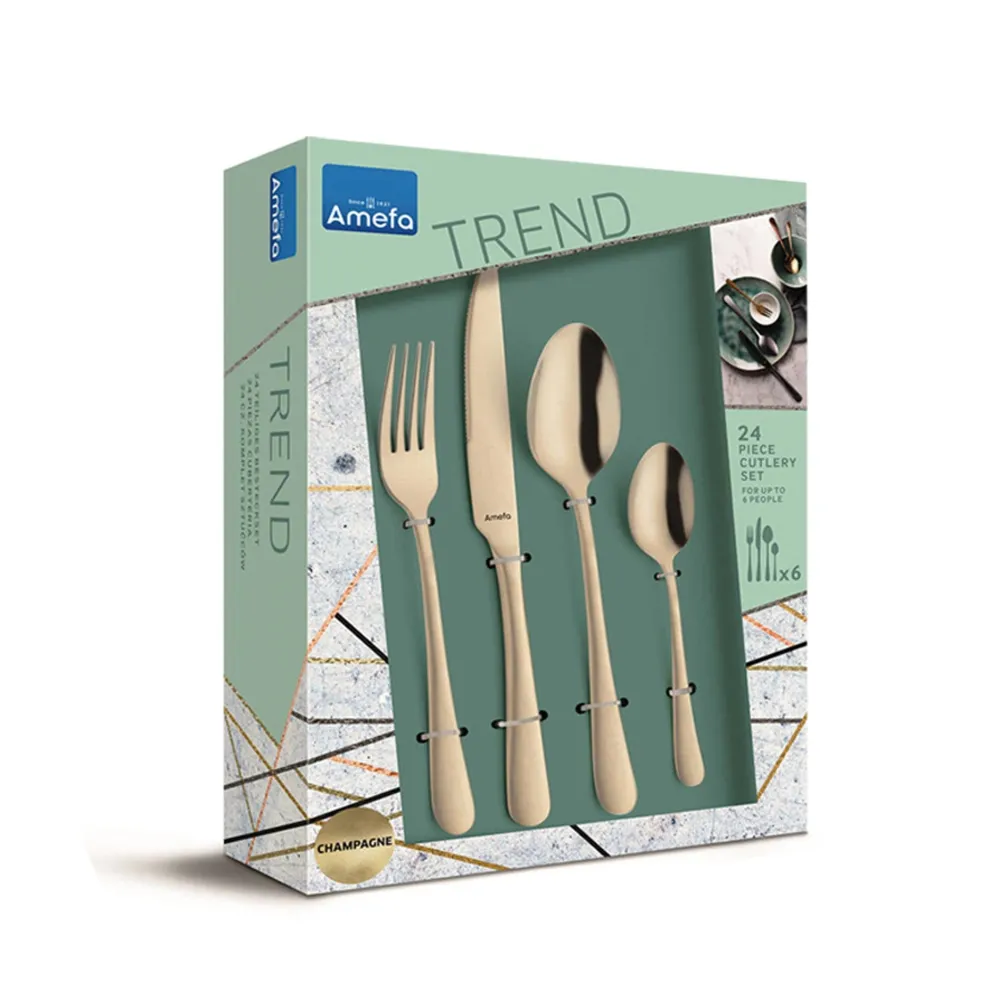 Amefa - Austin 24-delige Bestekset 6 Personen - Mat Champagne