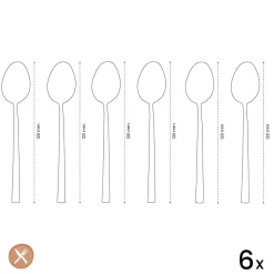 Amefa - Baguette 6 Theelepels - Zilver