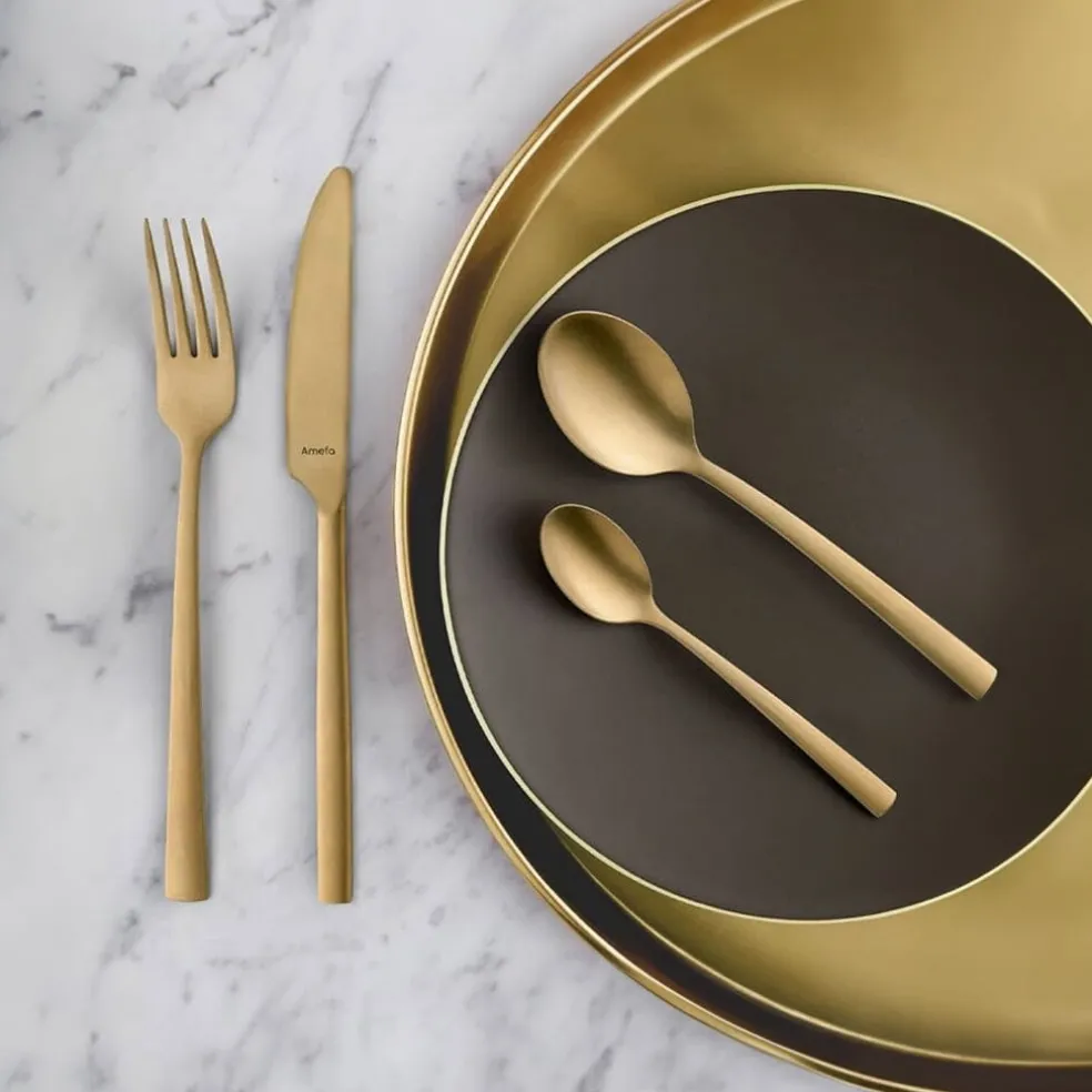 Amefa - Manille Stonewash 16-delige Bestekset - Goud