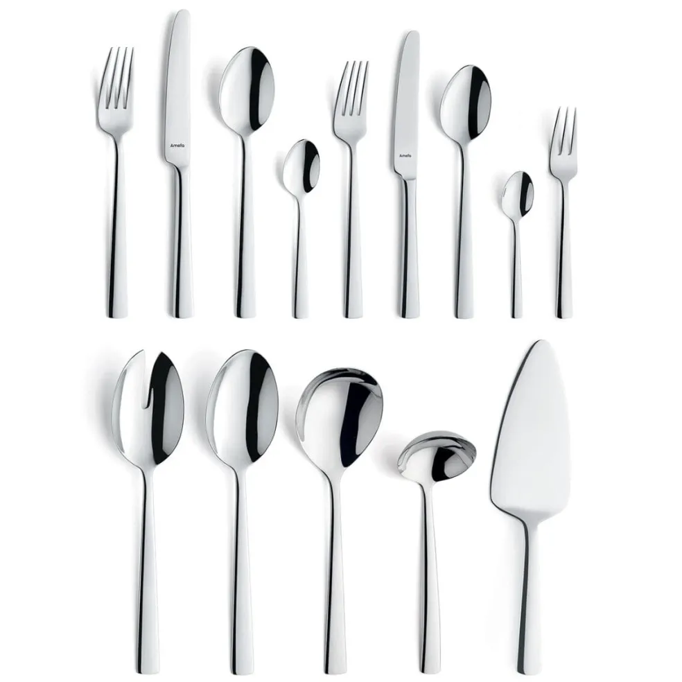Amefa - Moderno 60-delige Bestekset 6 Personen Hoogglans - Zilverkleurig