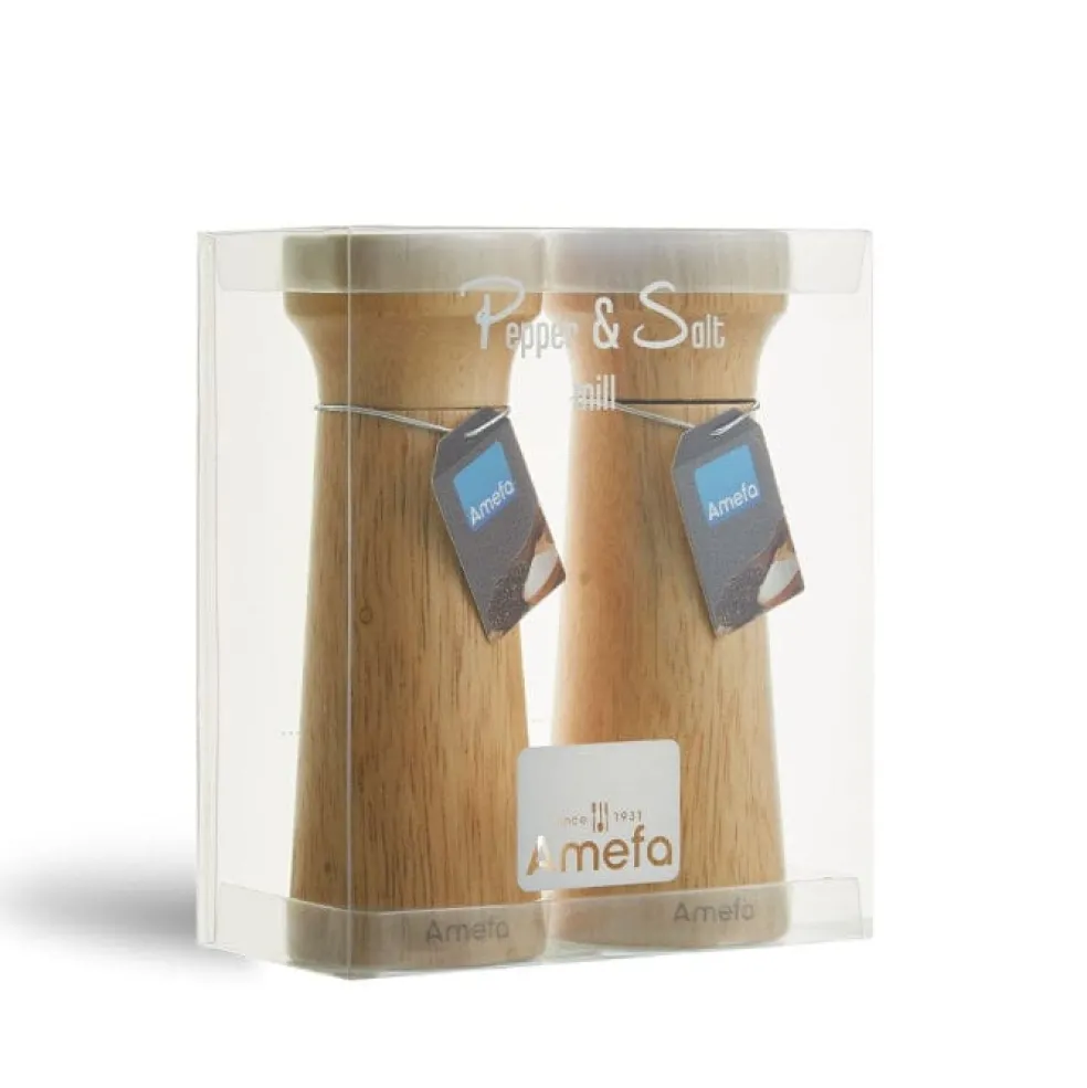 Amefa - Modern Peper- en Zoutmolenset 15 cm - Hout