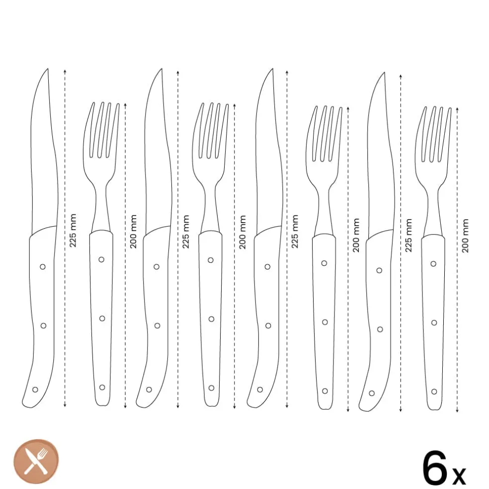Amefa - Royal Steak 8-delige Steakmessenset - Zwart