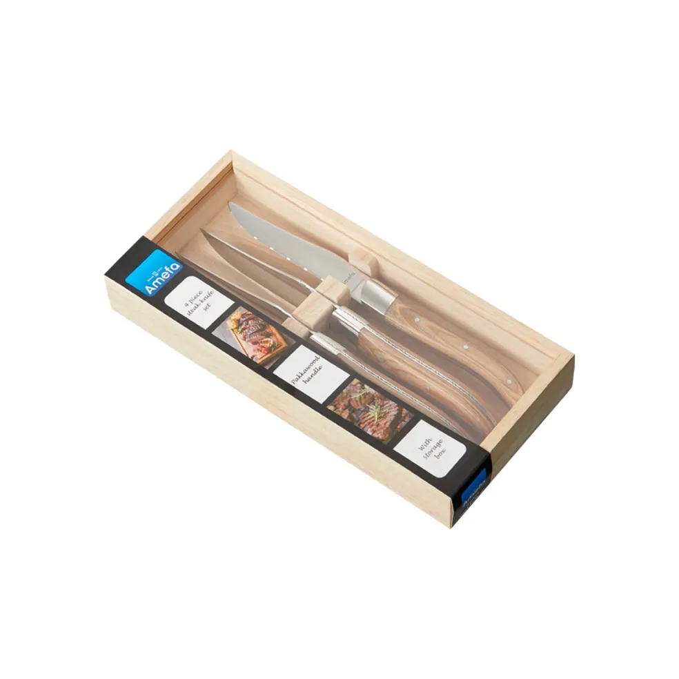 Amefa - Royal Steak 4 Steakmessen - Natural Wood