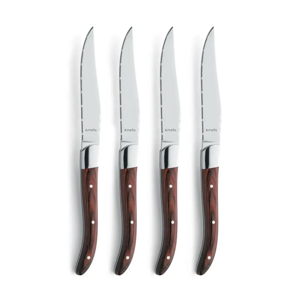 Amefa - Royal Steak 4 Steakmessen - Maroon Brown