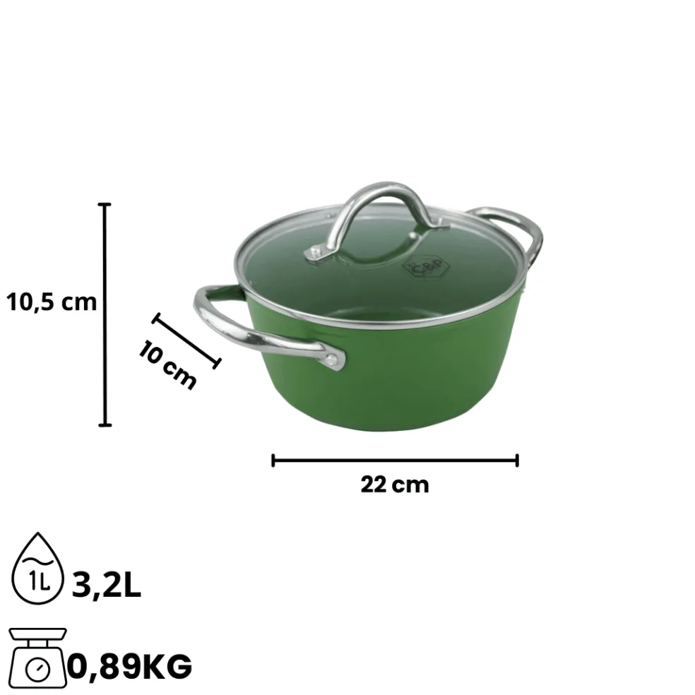 Cook & Pan - Go Green Kookpan 22 cm met glazen deksel