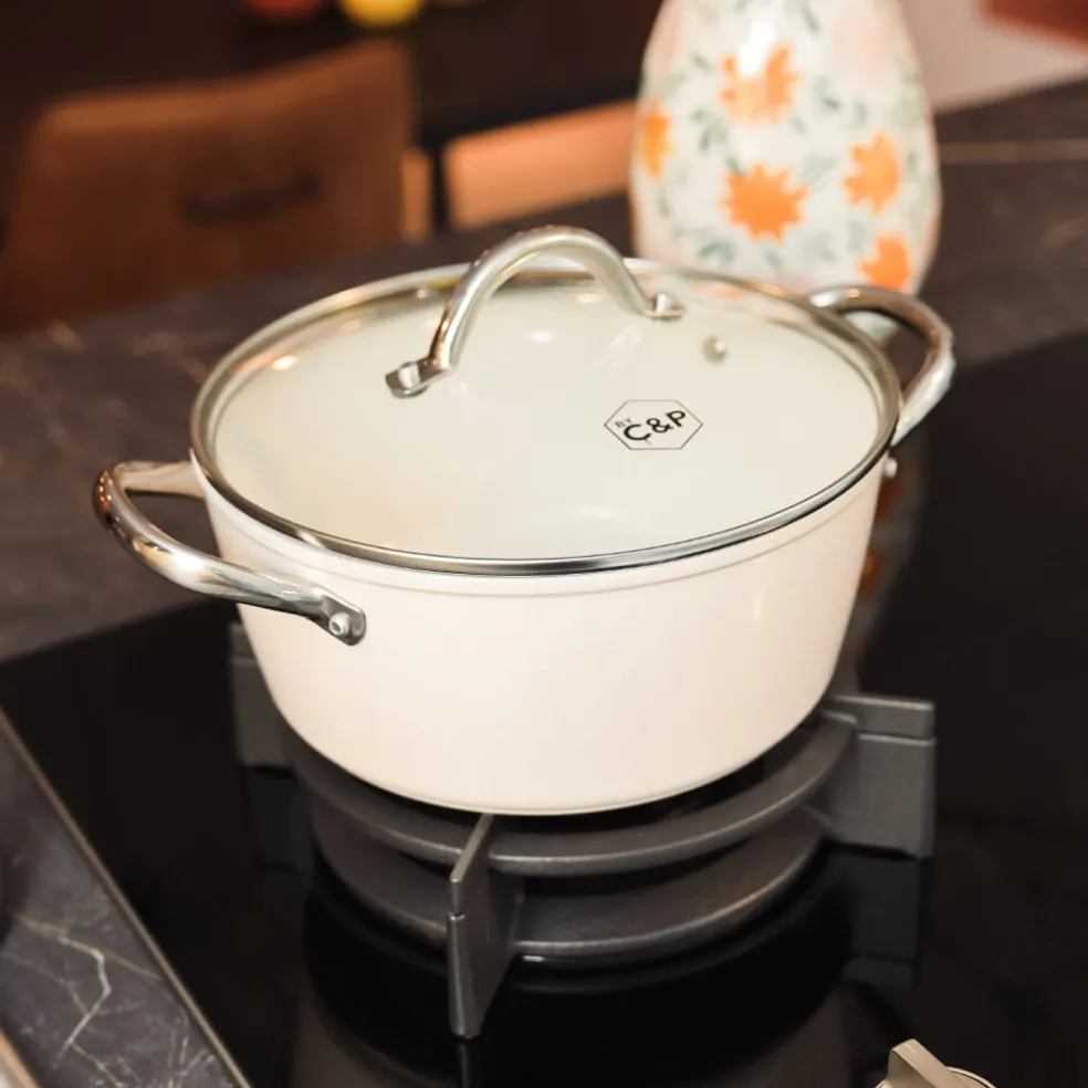 Cook & Pan - Go Ivory Kookpan 22 cm met glazen deksel