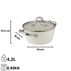Cook & Pan - Go Ivory Kookpan 24 cm met glazen deksel