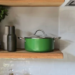 Cook & Pan - Honey Go Green Kookpot 22 cm met glazen deksel