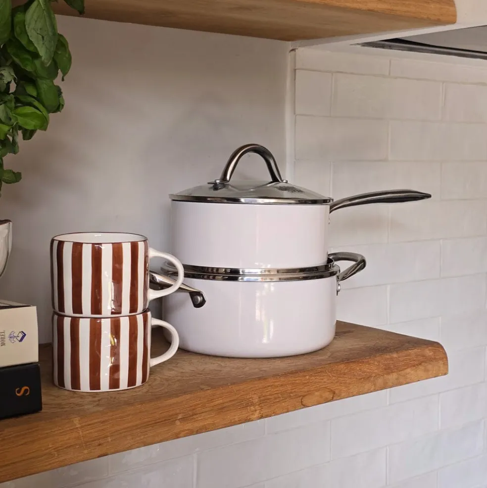 Cook & Pan - Honey Go Ivory Kookpot 20 cm met glazen deksel