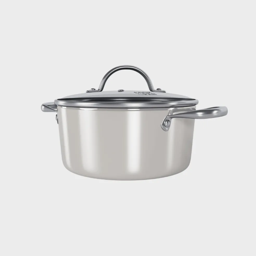 Cook & Pan - Honey Go Ivory Kookpot 20 cm met glazen deksel