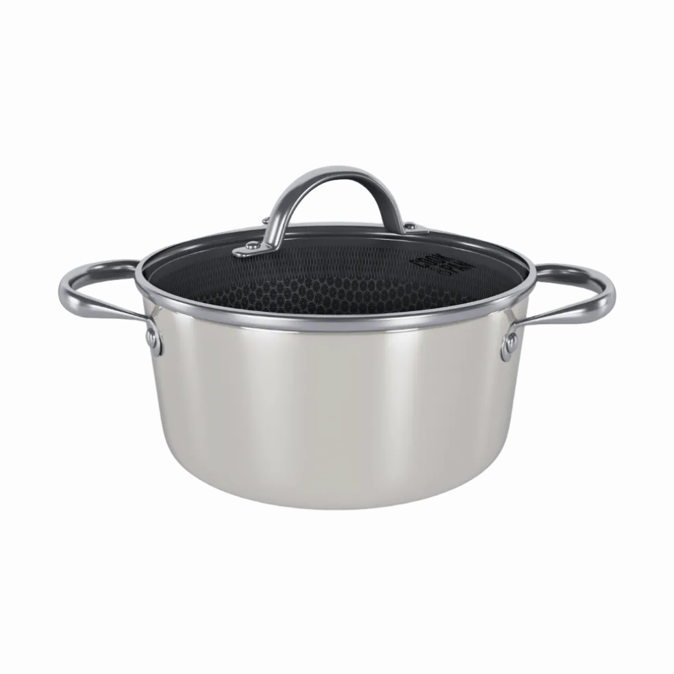 Cook & Pan - Honey Go Ivory Kookpot 20 cm met glazen deksel