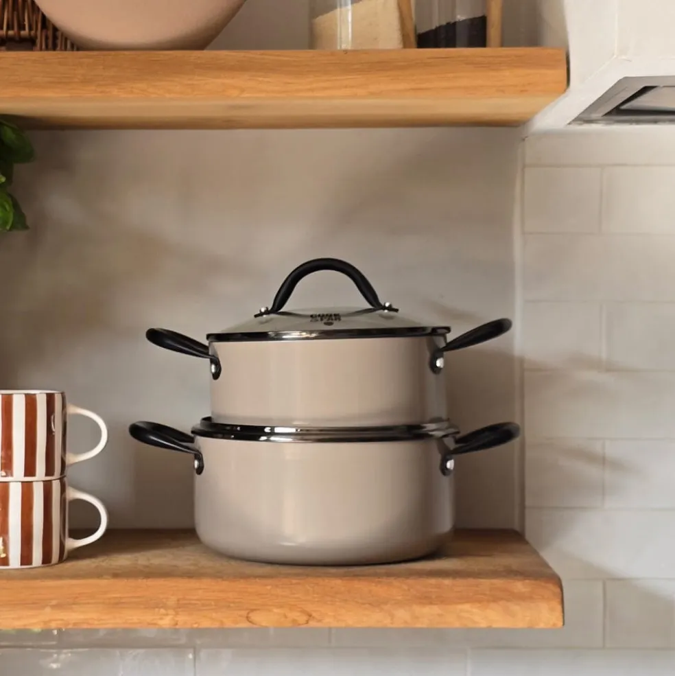 Cook & Pan - Honey Taupe of Mind Kookpot 20 cm met glazen deksel