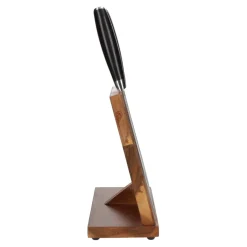 Damast Pakka Wood 6-Delige Messenset + Magnetisch Messenblok Enkelzijdig