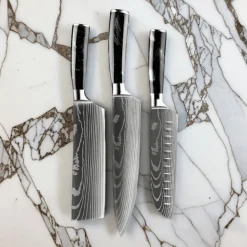 Epoxy Onyx Damascus Print 3-Delige Messenset - Combideal XL