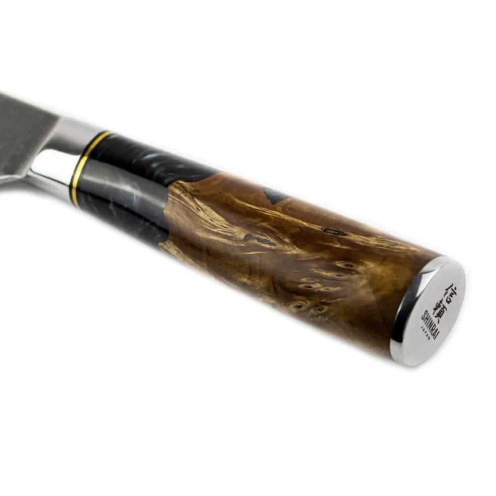 Epoxy Onyx 6-delige Damascus Messenset + Magnetisch Messenblok Dubbelzijdig