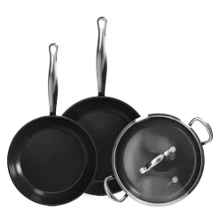 GreenPan - Barcelona Pro 4-delige Pannenset 24/28/30 cm - 2 koekenpannen + stoofpan met deksel