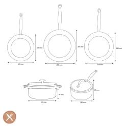 GreenPan - Barcelona Pro XL 6-delige Pannenset 20/24/24/28/22 cm - 2 koekenpannen + stoofpan met deksel + wokpan + braadpan
