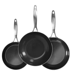 GreenPan - Geneva 3-delige Pannenset 18/24/28 cm - 2 koekenpannen + wokpan