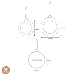 GreenPan - Geneva 4-delige Pannenset 18/24/24 cm - 2 Koekenpannen + Stoofpan met deksel