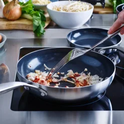 GreenPan - Geneva 4-delige Pannenset 24/24/28 cm - koekenpan + stoofpan met deksel + wokpan