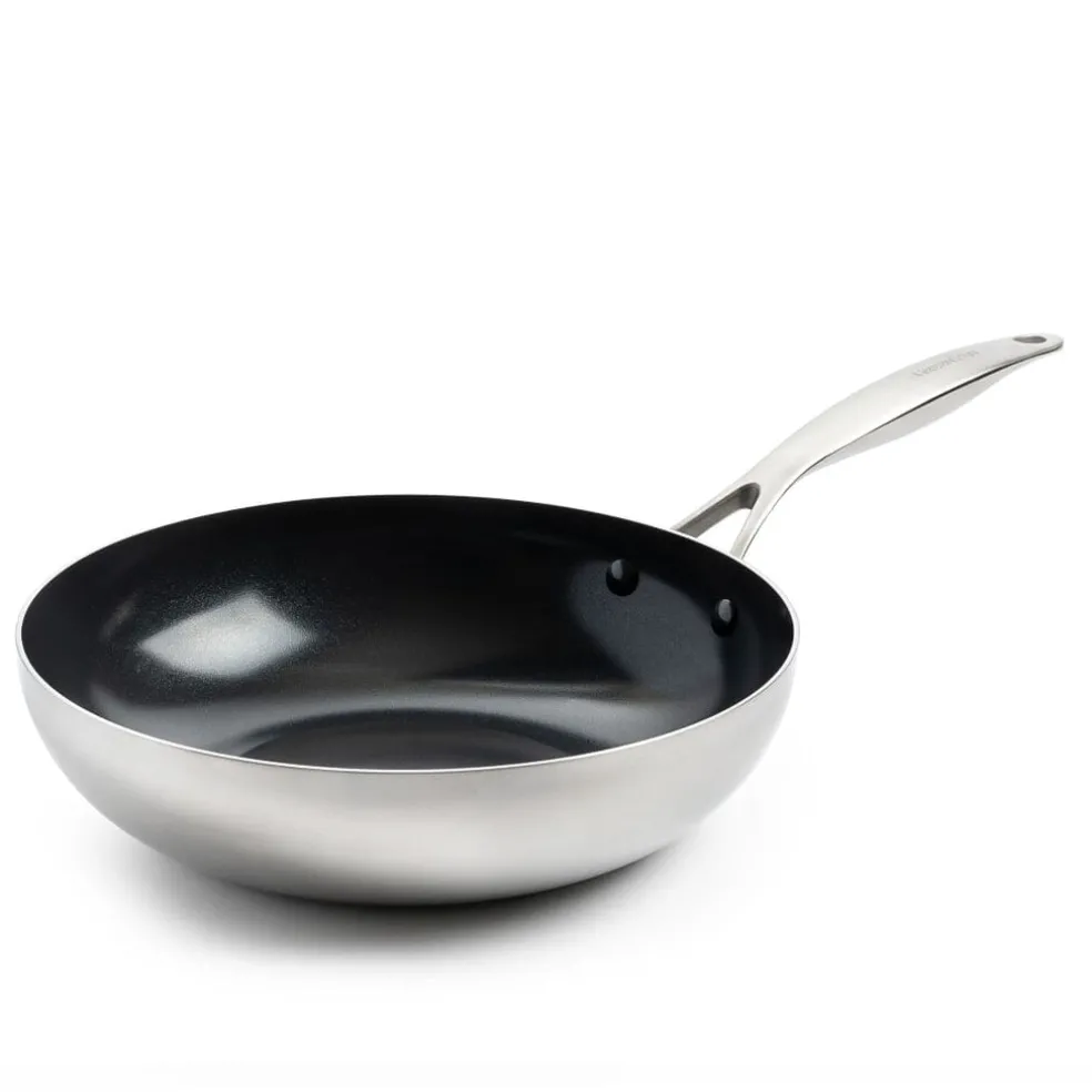 GreenPan - Geneva 4-delige Pannenset 24/24/28 cm - koekenpan + stoofpan met deksel + wokpan