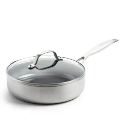 GreenPan - Geneva 4-delige Pannenset 24/24/28 cm - koekenpan + stoofpan met deksel + wokpan