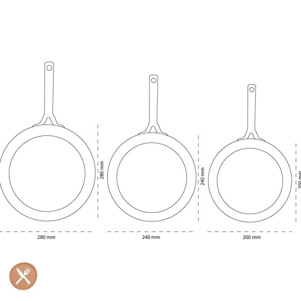 GreenPan - Natural 3-delige pannenset met keramische antiaanbaklaag 20/24/28 cm