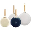 GreenPan - Padova Cream/Oxford Blue 4-delige Koekenpannenset 20/26 cm