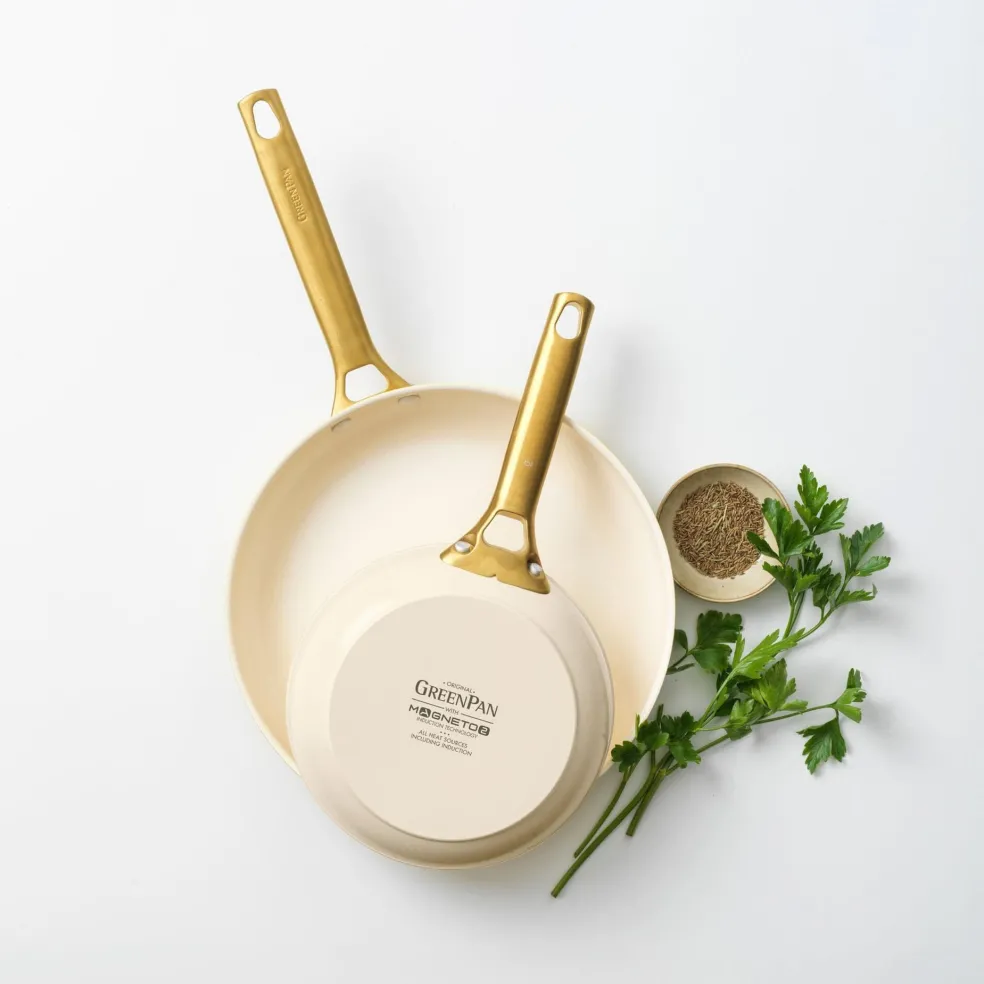 GreenPan - Padova Cream/Oxford Blue 4-delige Koekenpannenset 20/26 cm