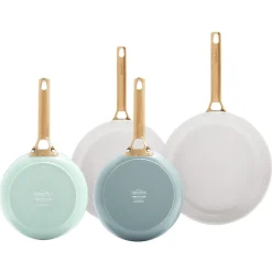 GreenPan - Padova Smokey Blue/Mint Green 4-delige Koekenpannenset 20/26/28 cm