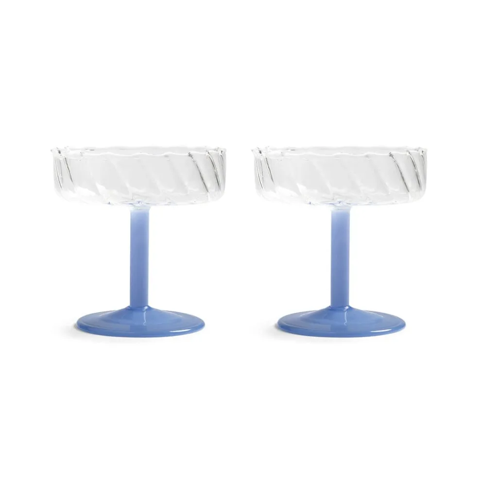&Klevering - Coupe twirl blauw set van 2