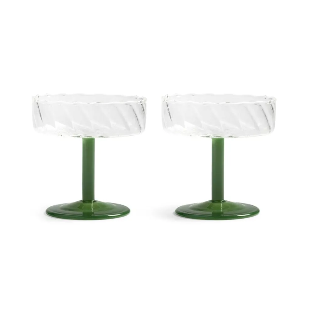 &Klevering - Coupe twirl donkergroen set van 2