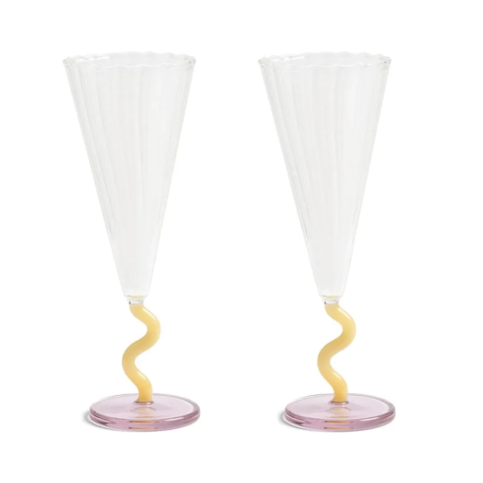 &Klevering - Flute curve karamel set van 2