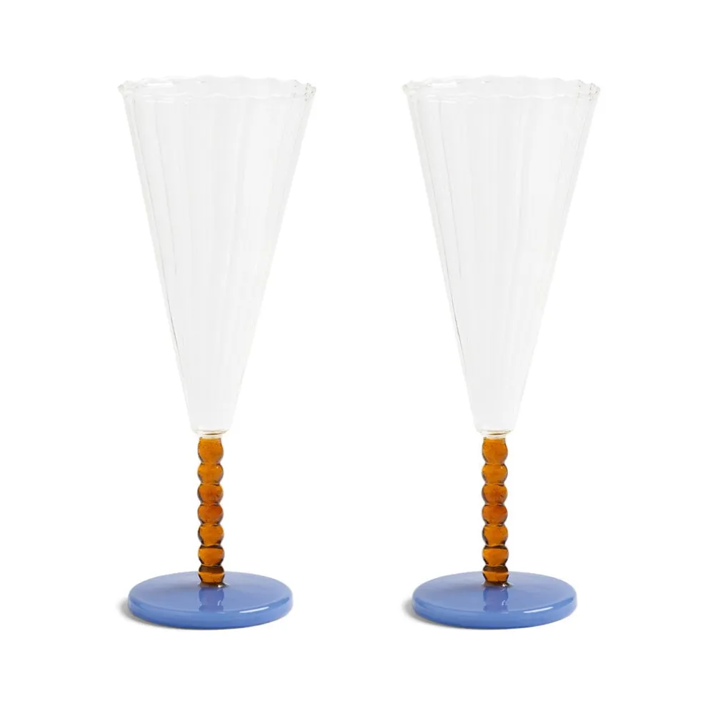 &Klevering - Flute perle amber set van 2