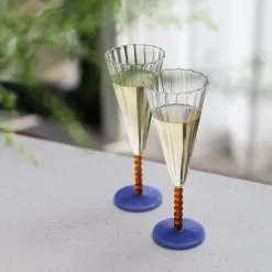 &Klevering - Flute perle amber set van 2