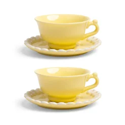 &Klevering - Kop en Schotel Whip - Geel - Set Van 2