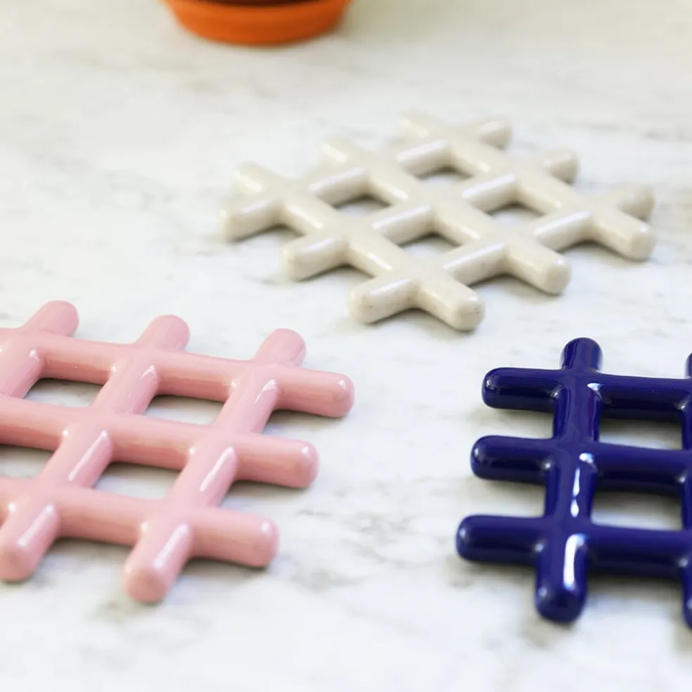 &Klevering - Onderzetter - Grid - Roze