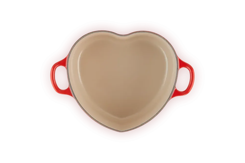 Le Creuset - Braadpan "Hart" in Geëmailleerd Gietijzer met RVS Hartjesknop