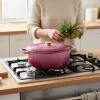 Le Creuset - Braadpan Ovaal in Geëmailleerd Gietijzer - Berry - 31 cm