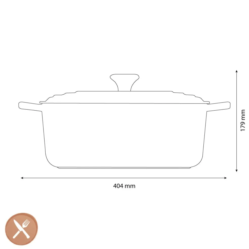 Le Creuset - Braadpan Ovaal in Geëmailleerd Gietijzer - Berry - 31 cm