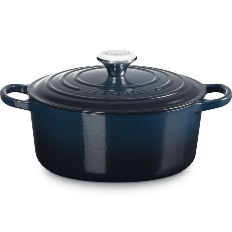 Le Creuset - Braadpan Rond in Geëmailleerd Gietijzer - Nuit - 28 cm