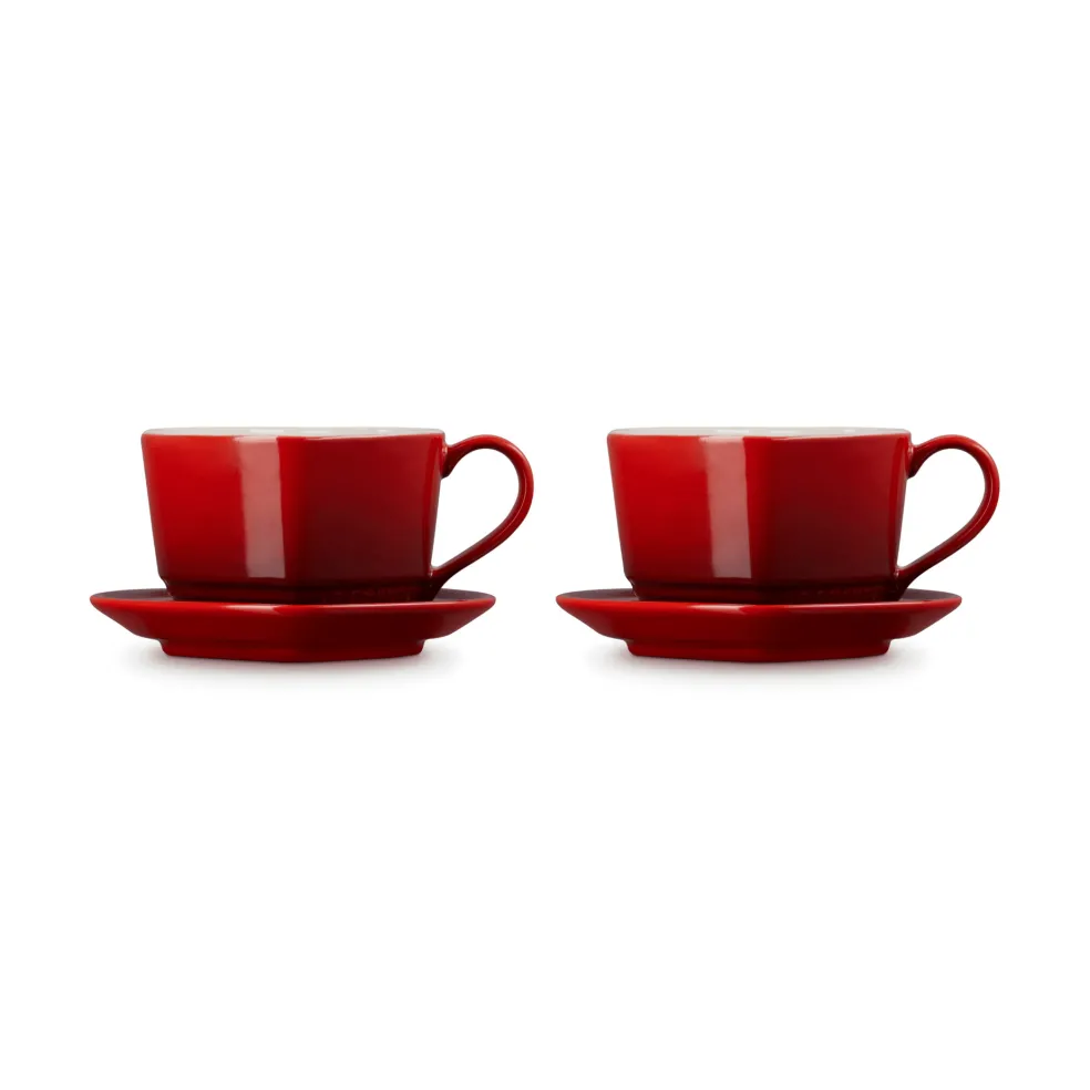 Le Creuset - Mokken in Hartjesvorm 2-delige Set Kersenrood