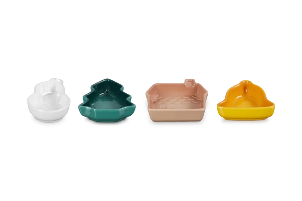 Le creuset - Schaaltjes Kerst Set van 4 in Aardewerk