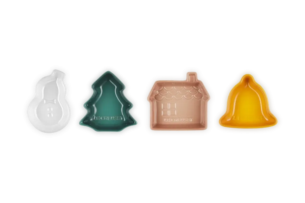 Le creuset - Schaaltjes Kerst Set van 4 in Aardewerk