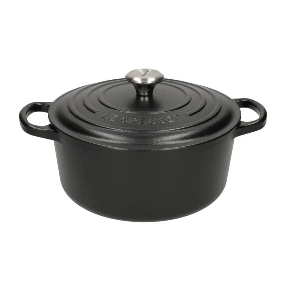 Le Creuset - Signature Braadpan Mat Zwart 20 cm (zwart interieur)