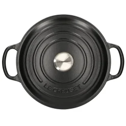 Le Creuset - Signature Braadpan Mat Zwart 22 cm (zwart interieur)