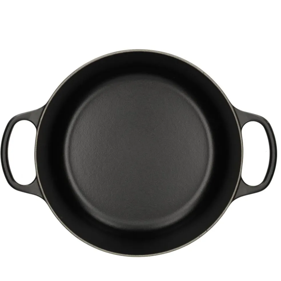 Le Creuset - Signature Braadpan Mat Zwart 24 cm (zwart interieur)